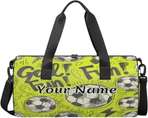 Personalized Duffel Bag for Women, Custom Soccer Ball Gym Bag for Sports, Waterproof Dance Bag with Name, Lightweight Carryon Gym Bag, Sports