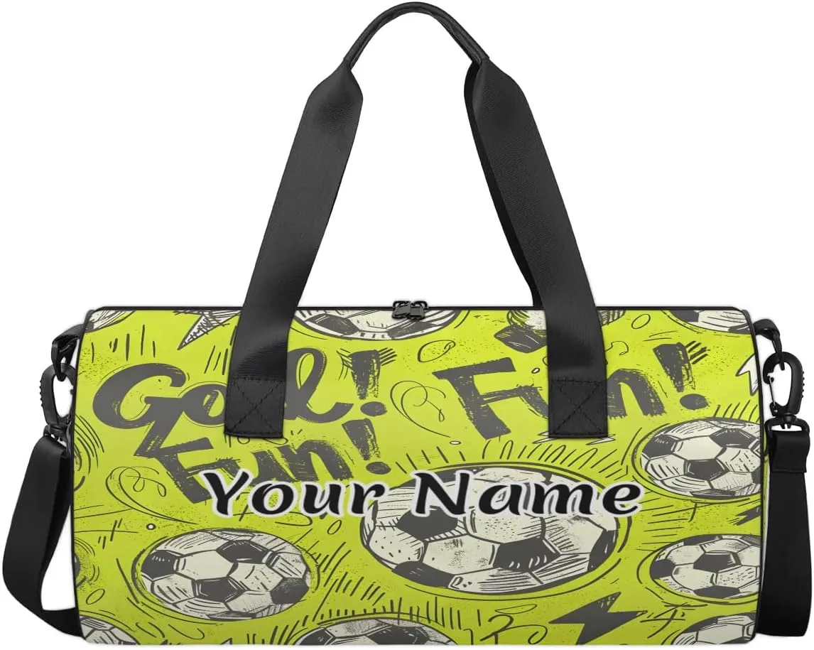 Personalized Duffel Bag for Women, Custom Soccer Ball Gym Bag for Sports, Waterproof Dance Bag with Name, Lightweight Carryon Gym Bag, Sports