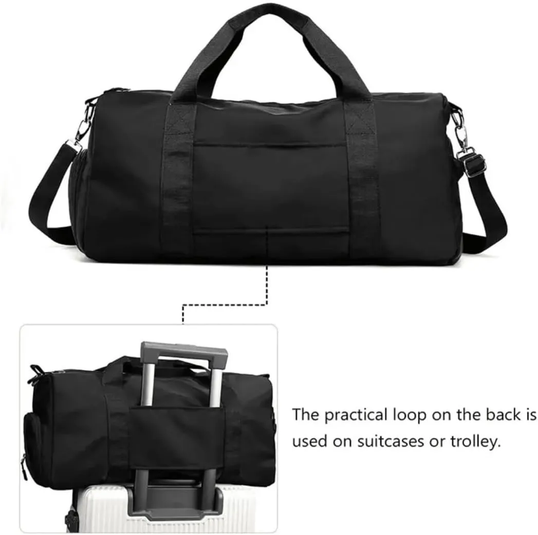 Personalized duffel bag large size, travel duffel bag women, custom design duffel bags, duffel bag girls, duffel zip bag, duffel sports bag (Black)