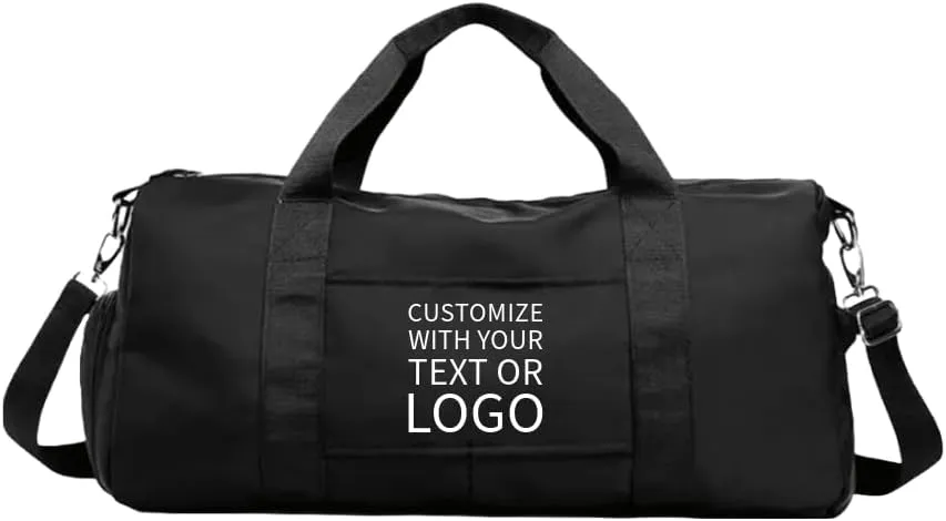 Personalized duffel bag large size, travel duffel bag women, custom design duffel bags, duffel bag girls, duffel zip bag, duffel sports bag (Black)