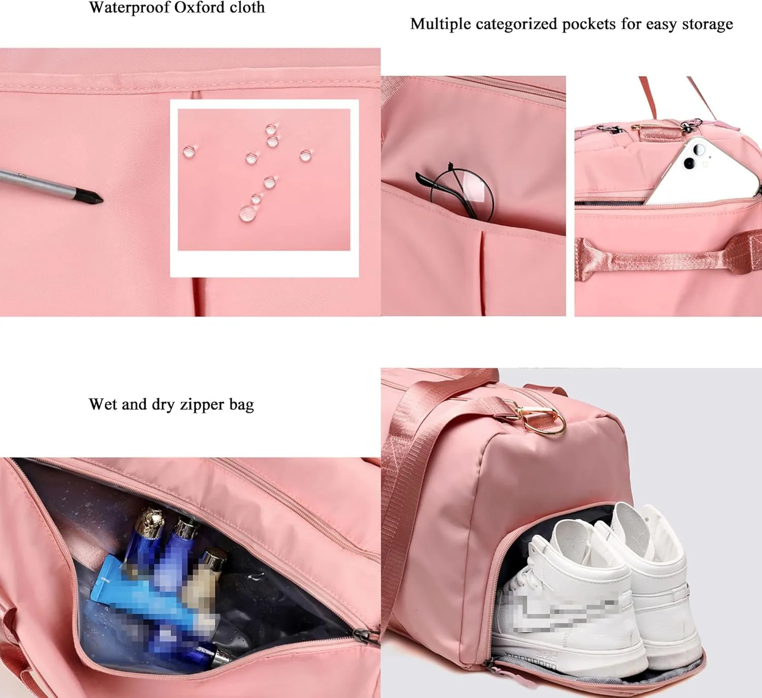Personalized Duffel Travel Bag Name Custom Sports Gym Bags Customized Dance Bag with Wet Dry Pockets & Shoe Weekender Overnight Bridesmaid Gift
