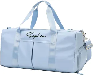 Personalized Duffel Travel Bag Name Custom Sports Gym Bags Customized Dance Bag with Wet Dry Pockets & Shoe Weekender Overnight Bridesmaid Gift