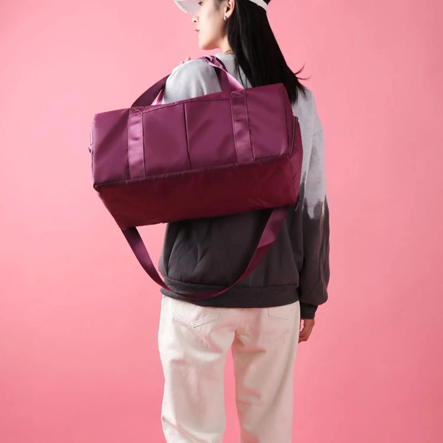 Personalized Duffel Travel Bag Name Custom Sports Gym Bags Customized Dance Bag with Wet Dry Pockets & Shoe Weekender Overnight Bridesmaid Gift