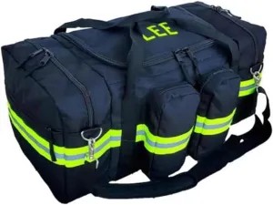 Personalized Firefighter Turnout Gear Bag, Custom Firefighter Equipment Duffle Bag with Name Waterproof Storage Reflective Stripes Bags with Shoulder Strap Fire Fighter Gifts (Style B)
