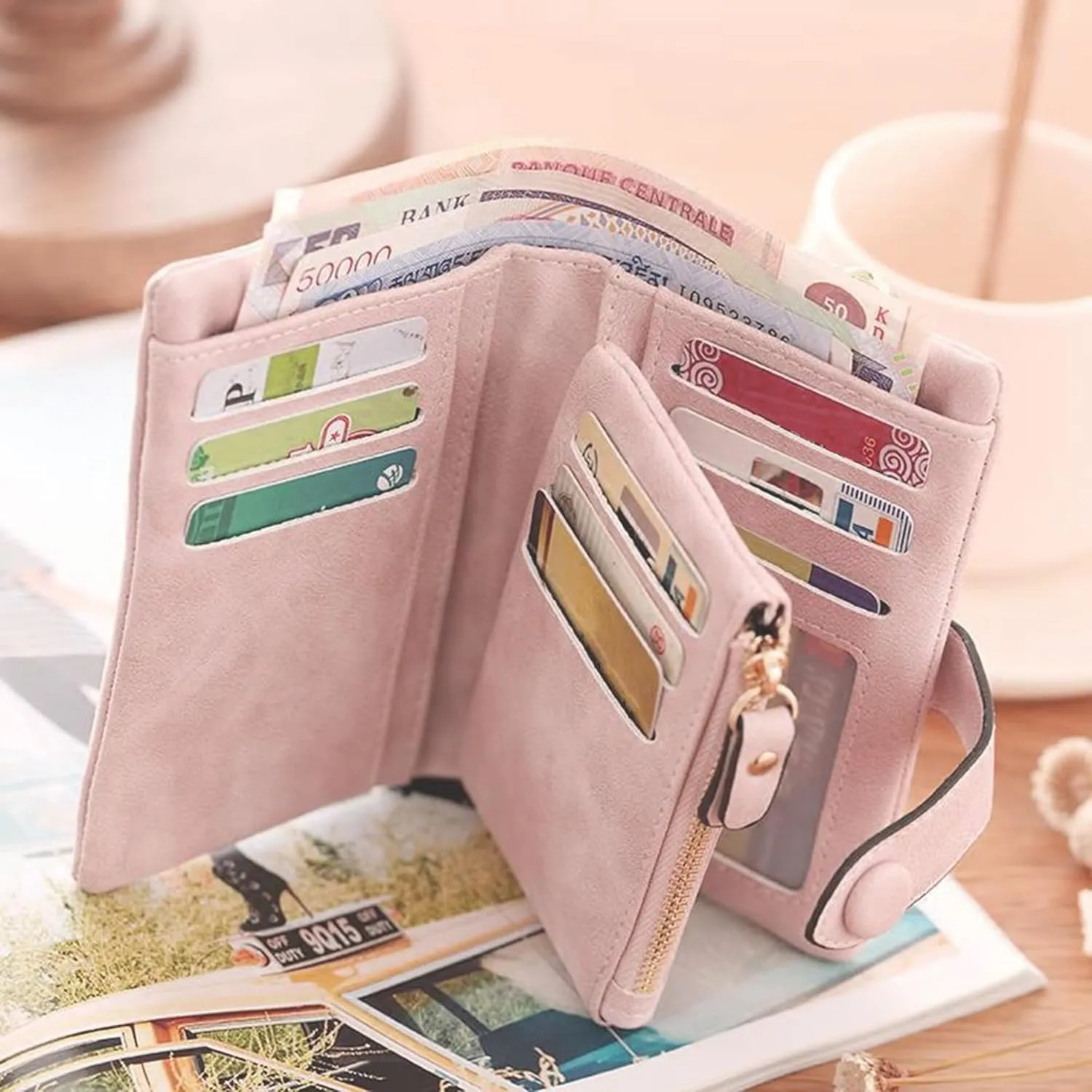 Personalized Gifts for Mom - Custom Womens Wallet with Names, Gifts for Mothers Day Mom Birthday - Customized Ladies Wristlet Wallet Coin Purse Bifold Cards Holder, Brown