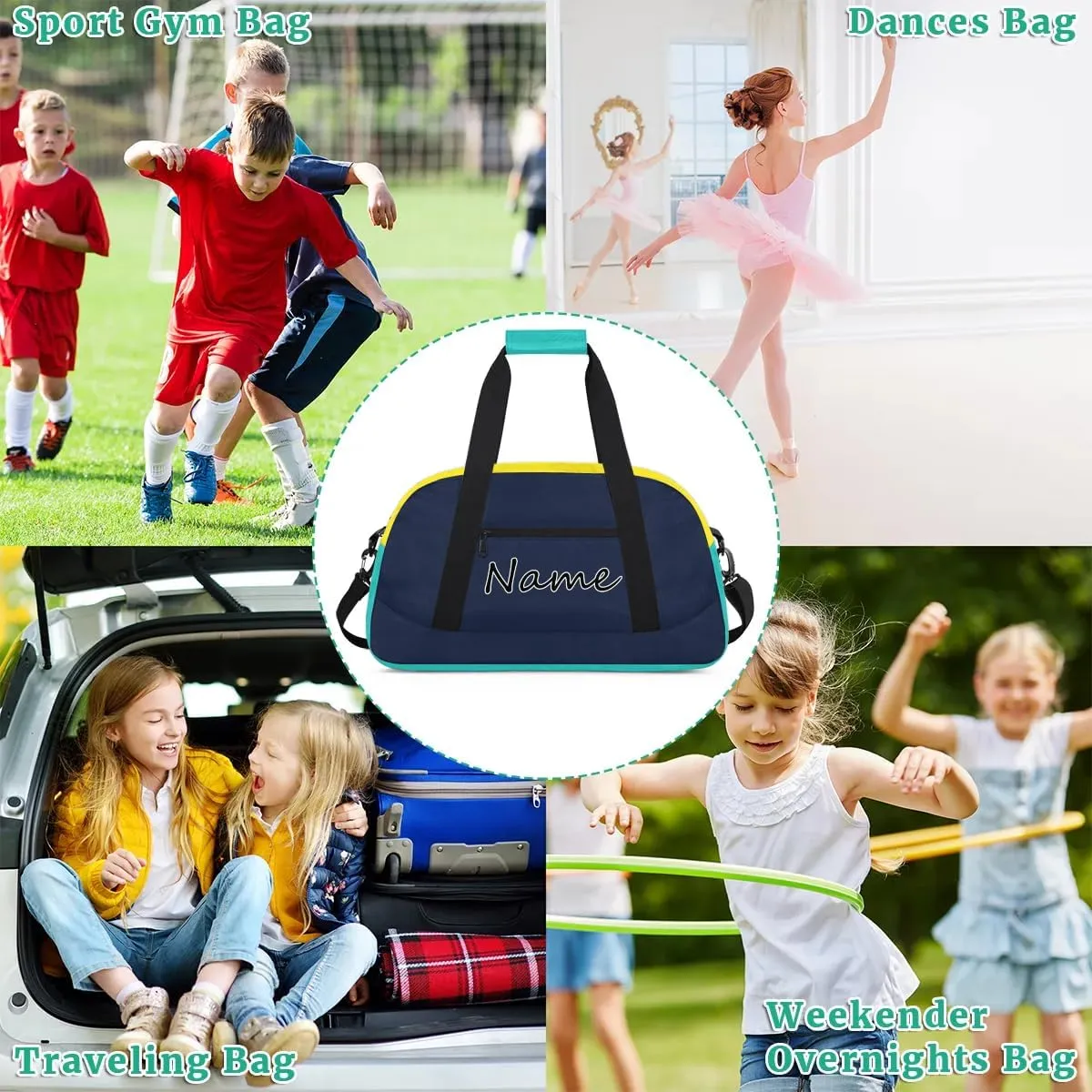 Personalized Gym Bag Cute Gymnastics Ballet Dance Bag Custom Name Travel Duffle Bag Weekender Carry on Overnight Bags
