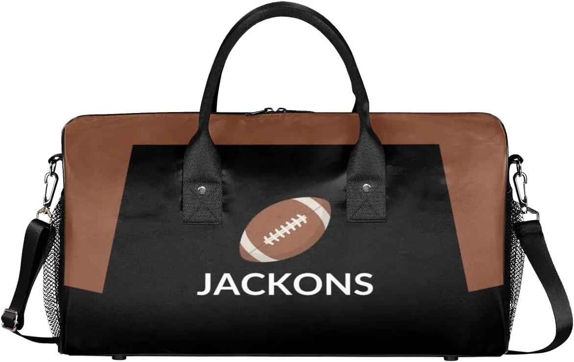 Personalized Gym Bag for Men & Women Football American Ball Duffel Bag with Custom Text, Duffle Bag for Travel, Fitness & Workout, Sports Gifts for Men
