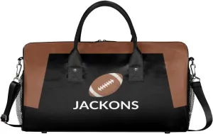 Personalized Gym Bag for Men & Women Football American Ball Duffel Bag with Custom Text, Duffle Bag for Travel, Fitness & Workout, Sports Gifts for Men