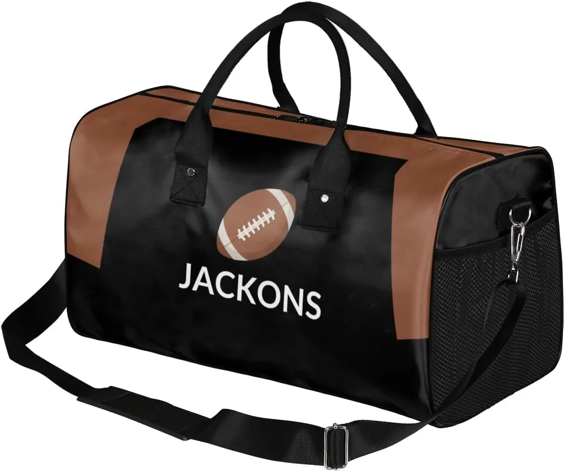 Personalized Gym Bag for Men & Women Football American Ball Duffel Bag with Custom Text, Duffle Bag for Travel, Fitness & Workout, Sports Gifts for Men