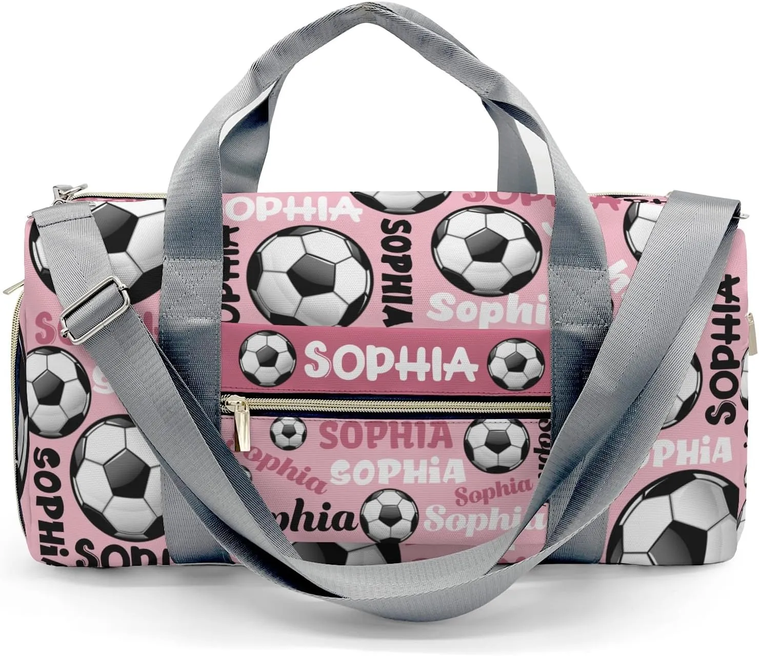 Personalized Gym Bag,Custom Name Soccer Text Sport Duffel Bag Weekender Carry On Travel Duffel Bag