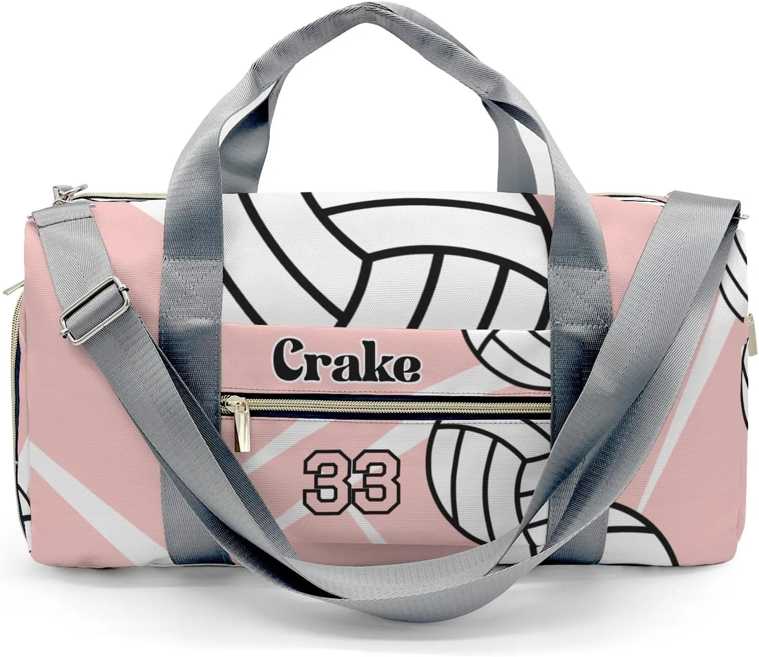 Personalized Gym Bag,Custom Name Team Volleyball Rose Sport Duffel Bag Weekender Carry On Travel Duffel Bag