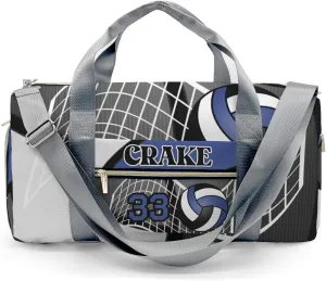 Personalized Gym Bag,Custom Name Volleyball Team Royal Sport Duffel Bag Weekender Carry On Travel Duffel Bag