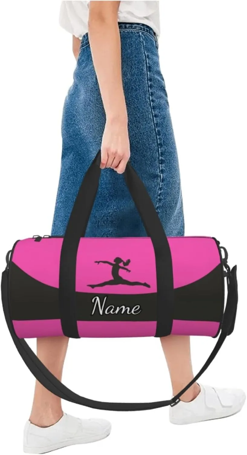 Personalized Gym Duffle Bag for Men,Custom Sports Tote Bag with Name for Women Weekender Carry On Personal Item,17in Ballerina Girl Duffel Bag for Travel Overnight Fitness Dance