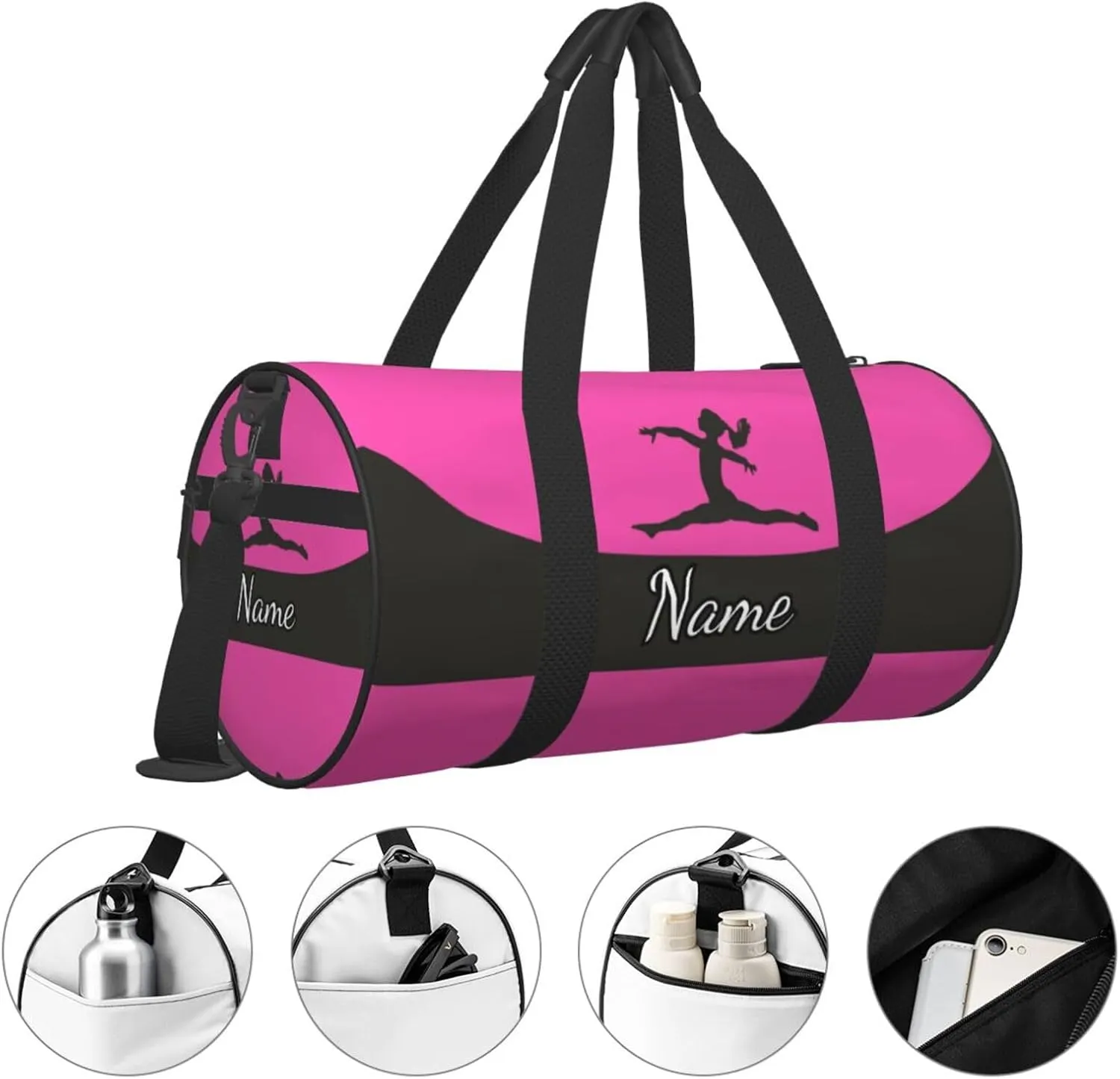 Personalized Gym Duffle Bag for Men,Custom Sports Tote Bag with Name for Women Weekender Carry On Personal Item,17in Ballerina Girl Duffel Bag for Travel Overnight Fitness Dance