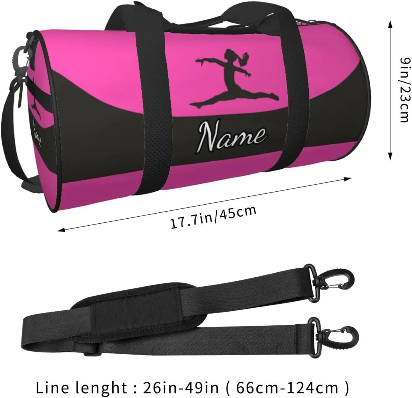 Personalized Gym Duffle Bag for Men,Custom Sports Tote Bag with Name for Women Weekender Carry On Personal Item,17in Ballerina Girl Duffel Bag for Travel Overnight Fitness Dance
