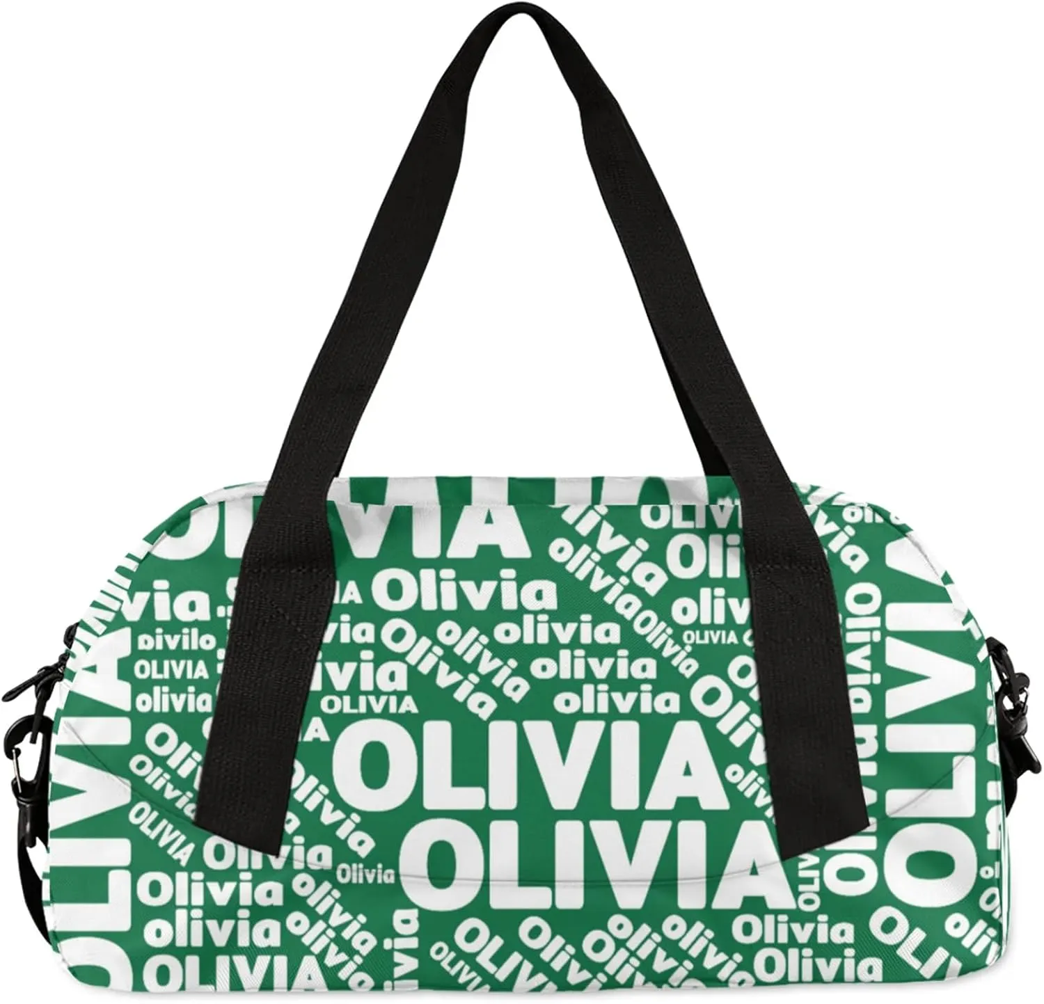 Personalized Gym Sport Duffel Bag with Name Custom Travel Overnight Bag Waterproof Customized Dance Bag Carry-On Tote 18.5in, Dark Green