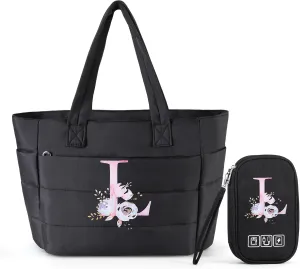 Personalized Initial Tote Bag for Women