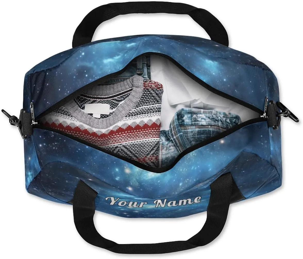 Personalized Kids Duffel Bag Universe,Custom Sport Gym Bag for Boys Girls,WWeekender Overnight Bags Travel Duffel Bag,Customized Kids Gift