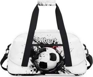 Personalized Kids Sports Duffel Bag with Name Custom Weekender Overnight Bag for Boys Girls Gym Bag Travel Dance Gymnastics Duffel Bag, Sports Soccer