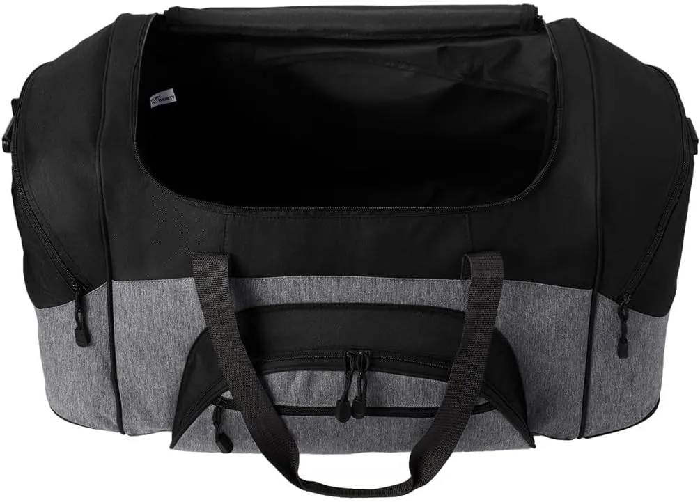 Personalized Large Duffel Bag, Football, Soccer, Basketball, Baseball Duffle Bag, Athlete Gift, Sport Bag, Embroidered Name, Heather Grey/Black