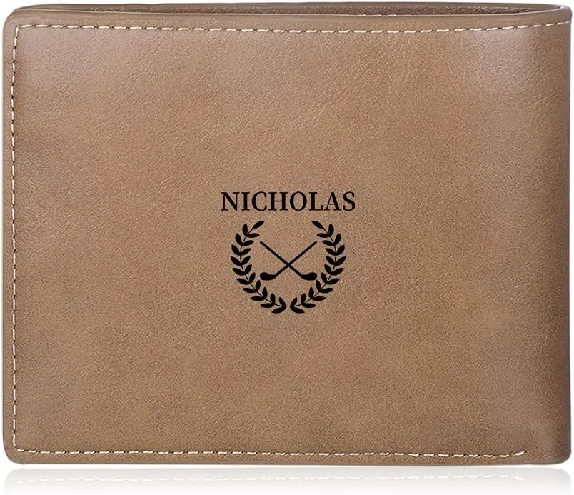 Personalized Men Wallets Custom Engraved Photo Wallet Gifts for Husband,Dad,Son,Boyfriend