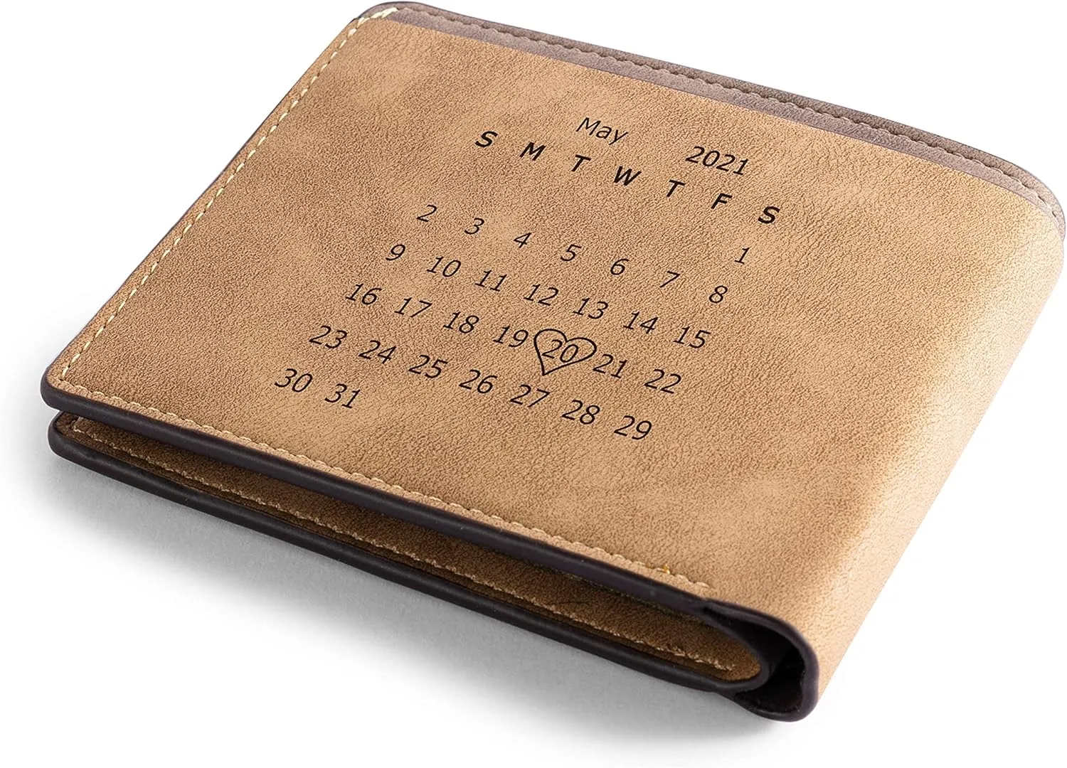 Personalized Men Wallets Custom Engraved Photo Wallet Gifts for Husband,Dad,Son,Boyfriend