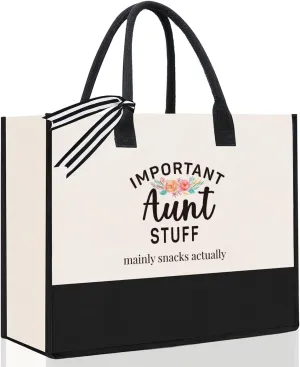 Personalized Mother's Day Xmas Gifts for Mimi Grandma Nana GiGi Granny Mom Memaw Aunt Bride Nurse Important Stuff Tote Bag