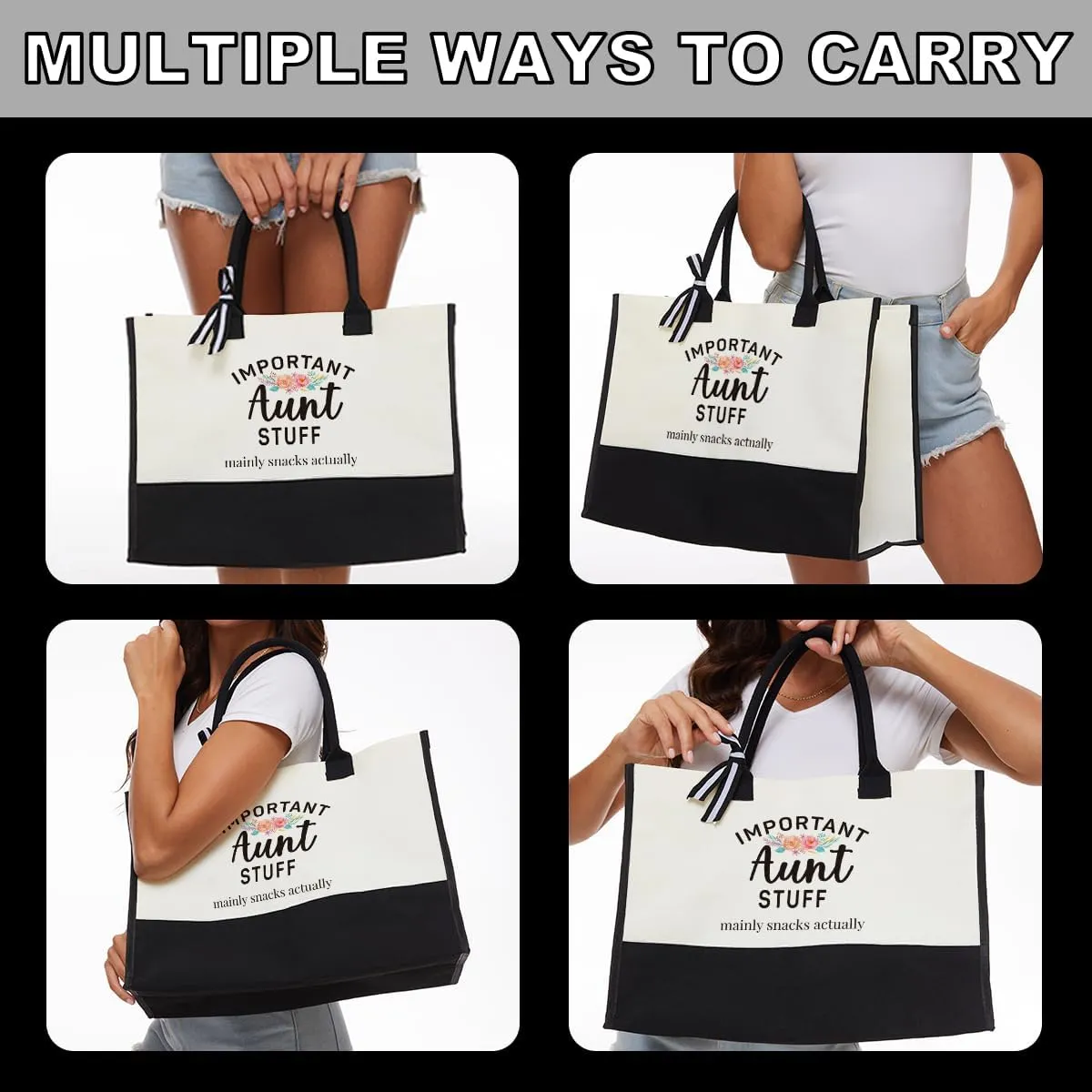 Personalized Mother's Day Xmas Gifts for Mimi Grandma Nana GiGi Granny Mom Memaw Aunt Bride Nurse Important Stuff Tote Bag