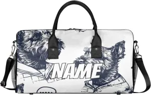 Personalized Scottish Terrier Dog Travel Duffel Bag with Name, Custom Gym Sport Bag Cool Dogs Carry On Weekend Overnight Duffel Bag for Men Women