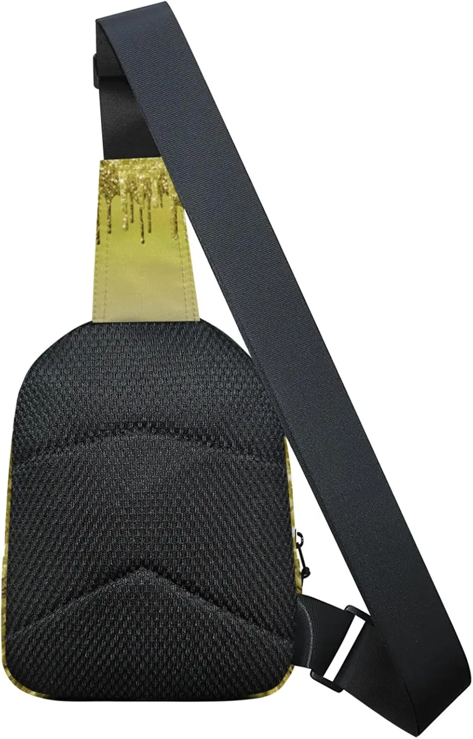 Personalized Sling Bag with Initial Name Custom Crossbody Sling Backpack Customize Chest Bag Daypack for Men Women, Dark Glitter