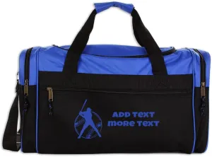 Personalized Sport Deluxe Duffel Bag With Custom Name & Text - Baseball