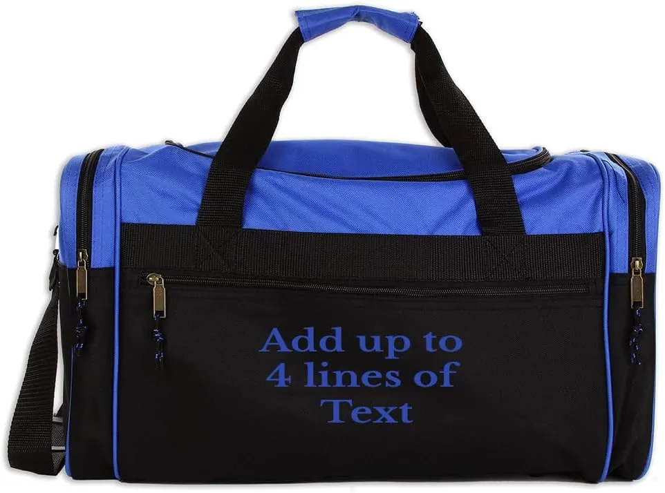 Personalized Sport Deluxe Duffel Bag With Custom Name & Text - Text Only