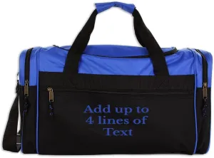 Personalized Sport Deluxe Duffel Bag With Custom Name & Text - Text Only