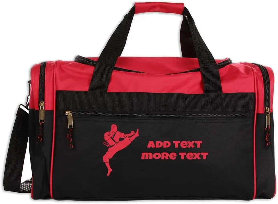 Personalized Sport Deluxe Karate Bag/Duffel Bag With Custom Name & Text - Martial arts