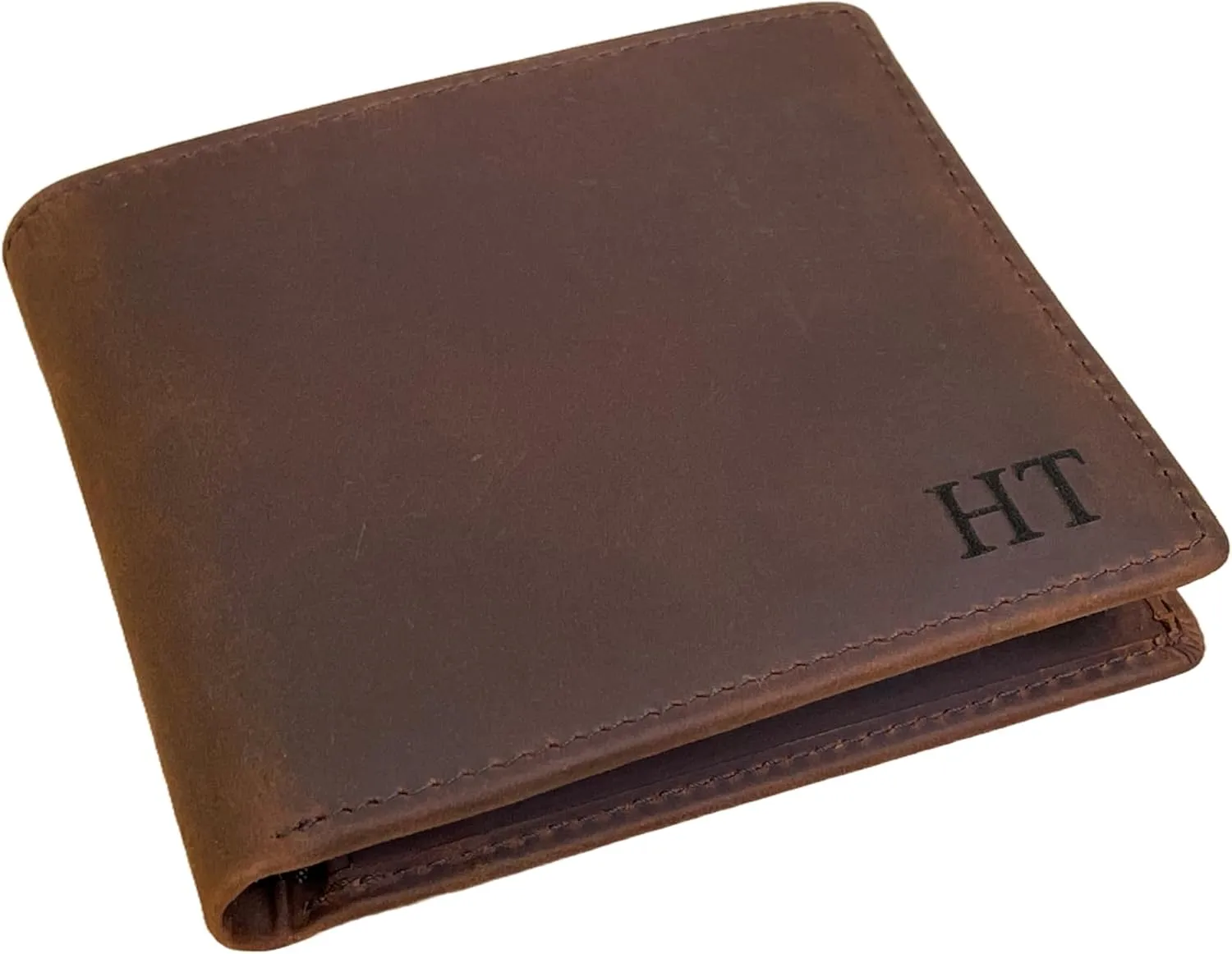 Personalized Wallet For Men, Custom Engraved Wallet, Customized Engraved Full Grain Leather Wallet, Gift For Fathers Day/Him/Husband/Boyfriend/Anniversary/Dad/Son/Graduation/Birthday
