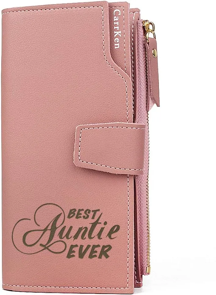 Personalized Wallets for women Engraved Leather Wallet Credit Card Clutch Long Wallet for Mom, Wife, Friends, Sister, Daughter at Birthday, Anniversary, Mother's Day, Thanksgiving, Christmas