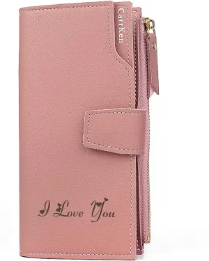 Personalized Wallets for women Engraved Leather Wallet Credit Card Clutch Long Wallet for Mom, Wife, Friends, Sister, Daughter at Birthday, Anniversary, Mother's Day, Thanksgiving, Christmas