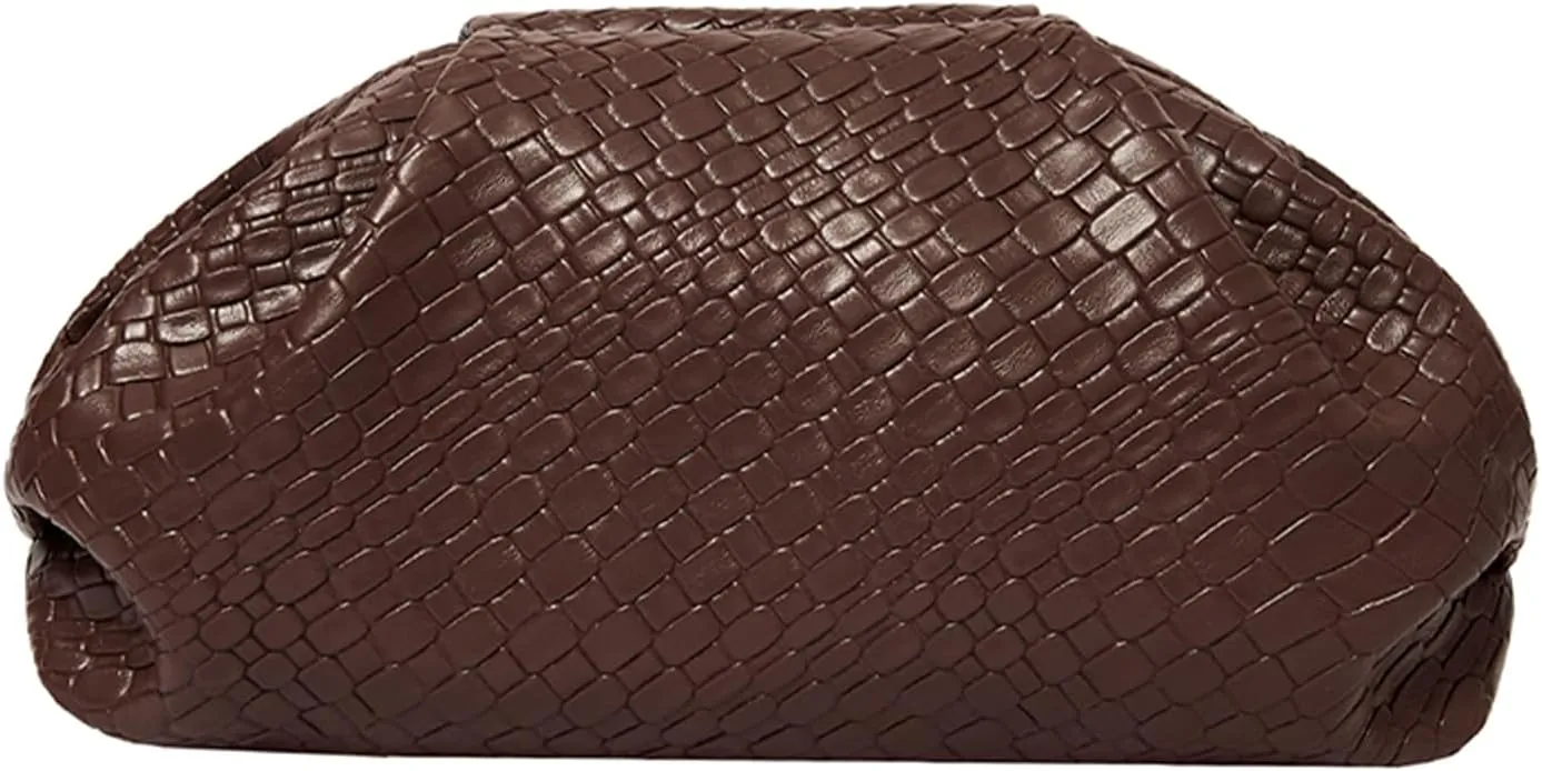 PHILOMENA Women's Vegan Leather Purse Ruched Bag Evening Handbag Dumpling Clutch Purse