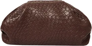 PHILOMENA Women's Vegan Leather Purse Ruched Bag Evening Handbag Dumpling Clutch Purse