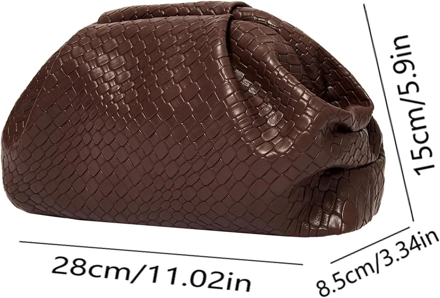 PHILOMENA Women's Vegan Leather Purse Ruched Bag Evening Handbag Dumpling Clutch Purse