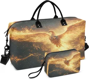 Phoenix Travel Duffel Bags Carry on Weekender Overnight Bag Large for Airplane with Toiletry Bag for Men Women