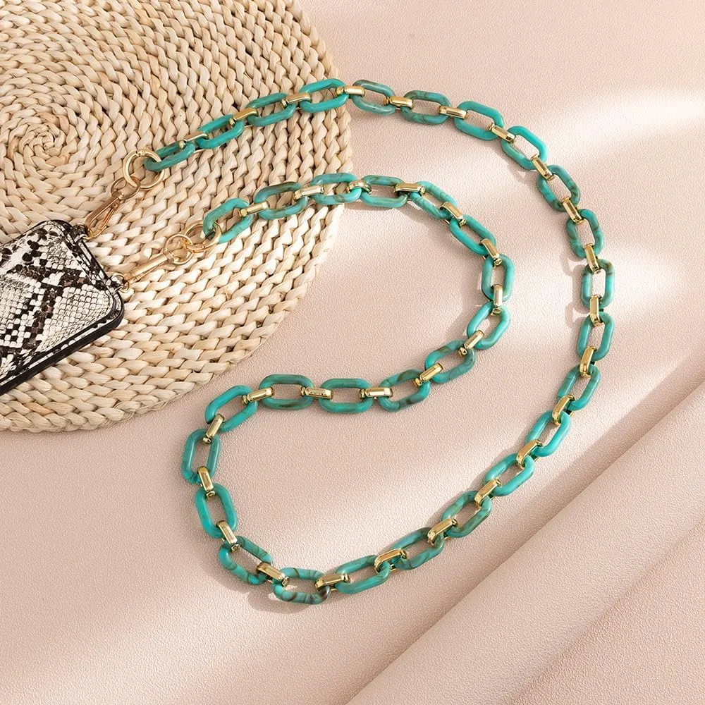 Phone Crossbody Chain Cell Phone Lanyard,Acrylic Shouder Strap Universal Cellphone Chain Strap with Tether Patches Compatible with Most Phones Bag Purse (S)