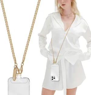 Phone Lanyard Chain Corssbody Hands-Free Cellphone Lanyard For Women Detachable iPhone Strap With Clear Tether Tabs