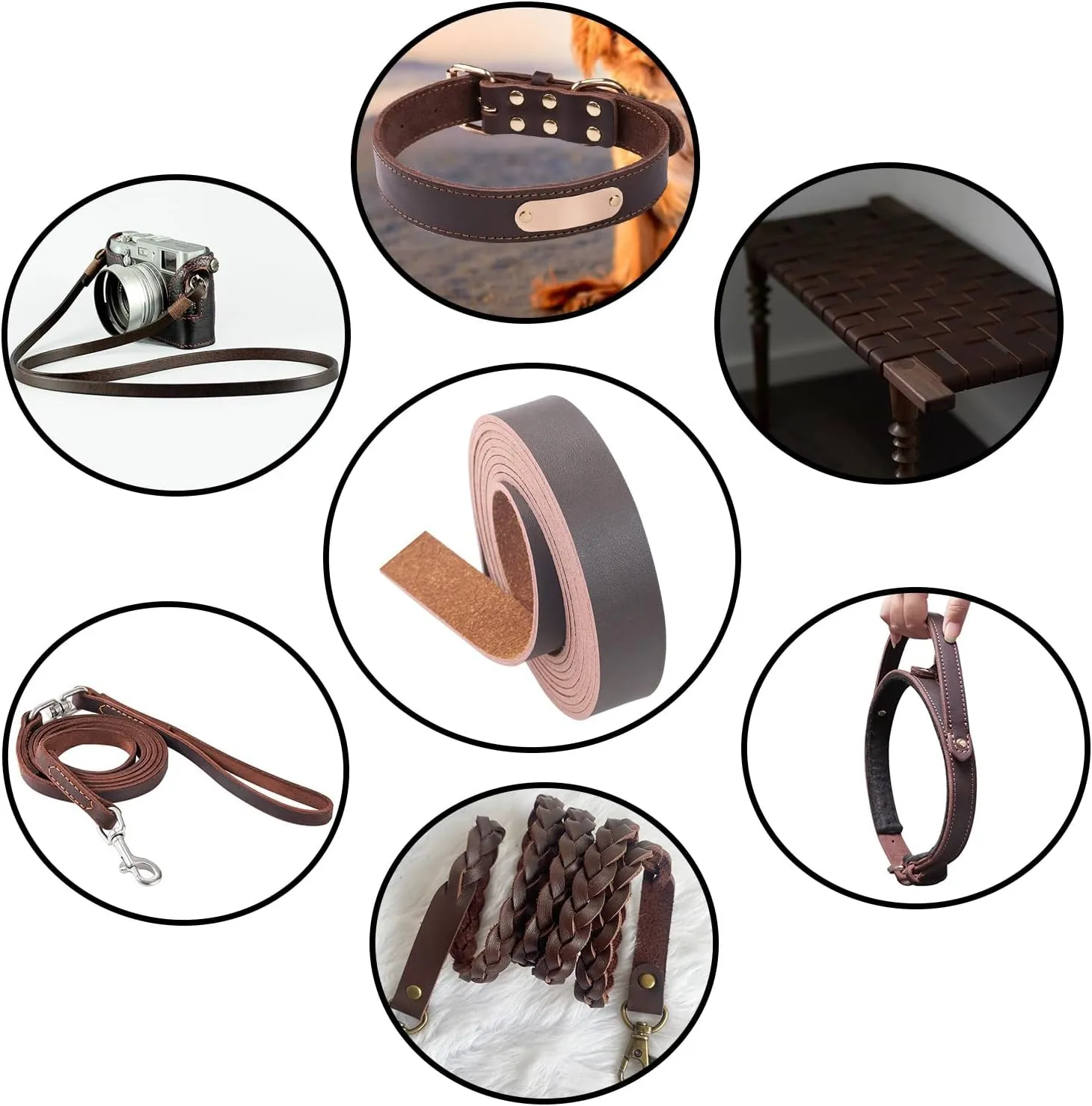 Picheng Leather Strap 1 Inch Wide 100 Inches Long Leather Strip,2.6mm Thick Soft Leather Straps for Crafts,Leather Belt Strips,Hobby Workshop (Dark Brown A)
