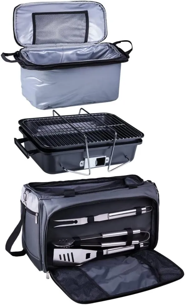 PICNIC TIME NCAA Unisex-Adult NCAA Buccaneer Portable Charcoal Grill & Cooler Tote