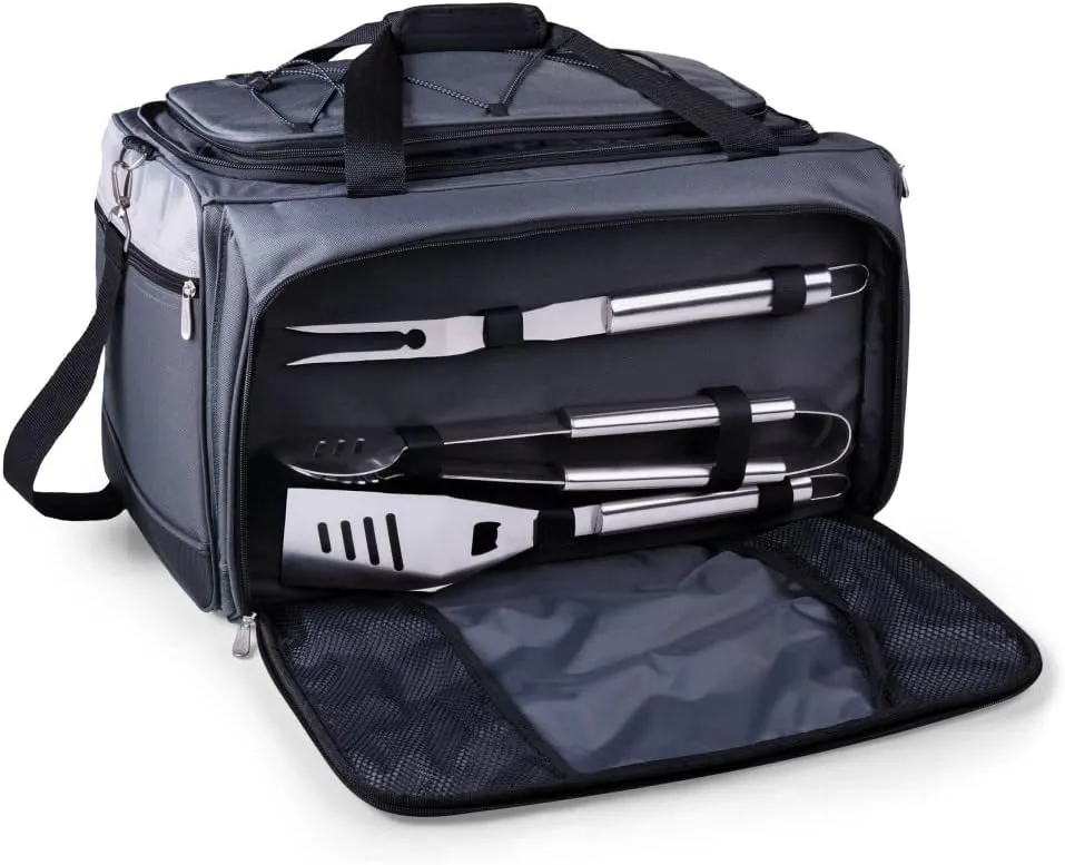 PICNIC TIME NCAA Unisex-Adult NCAA Buccaneer Portable Charcoal Grill & Cooler Tote
