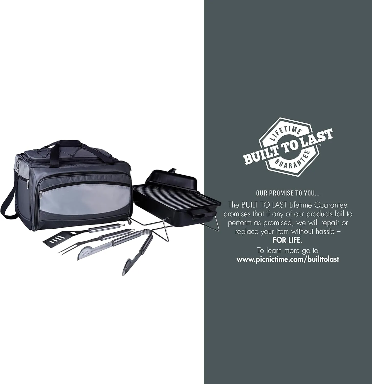 PICNIC TIME NCAA Unisex-Adult NCAA Buccaneer Portable Charcoal Grill & Cooler Tote