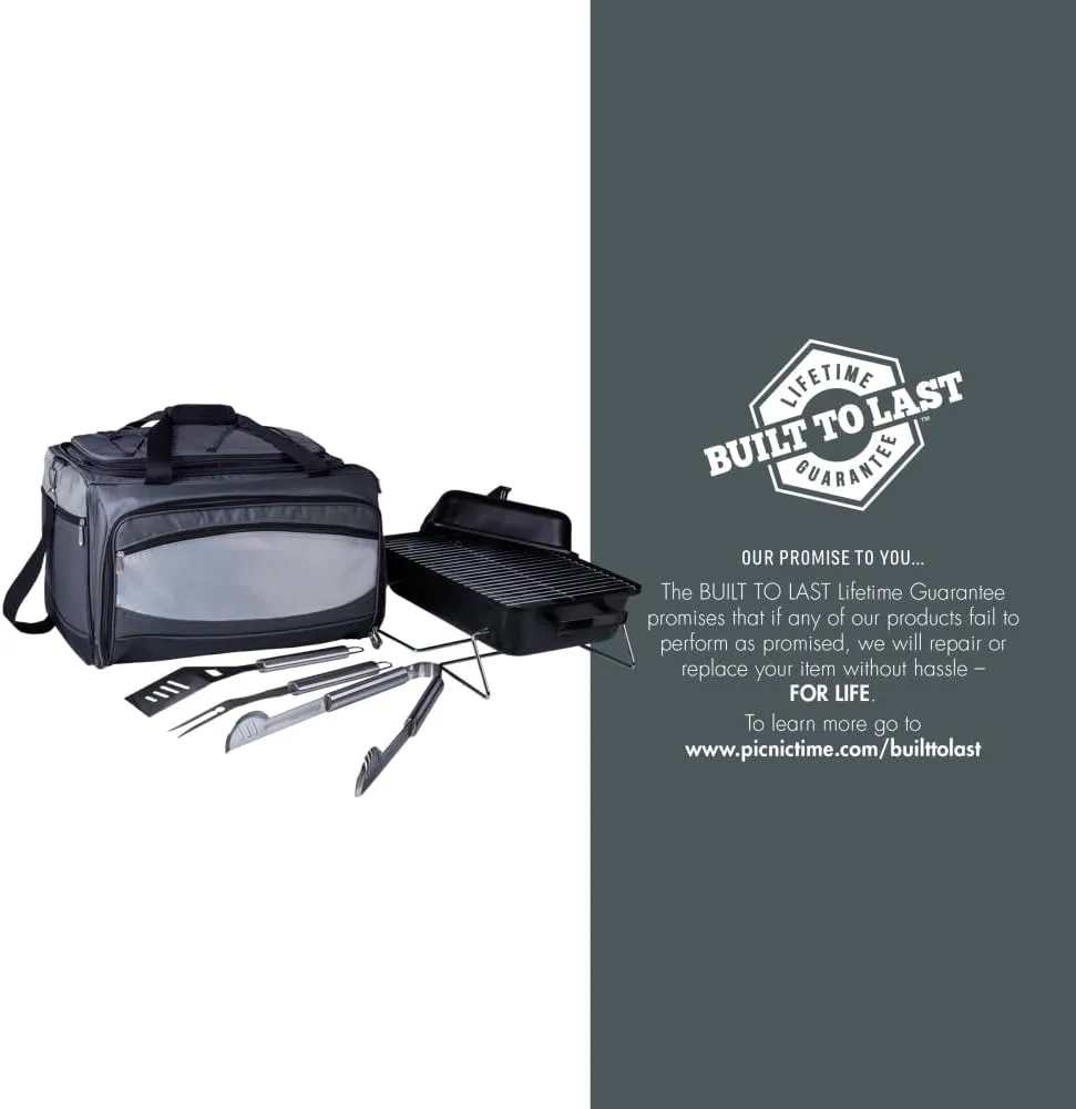 PICNIC TIME NCAA Unisex-Adult NCAA Buccaneer Portable Charcoal Grill & Cooler Tote