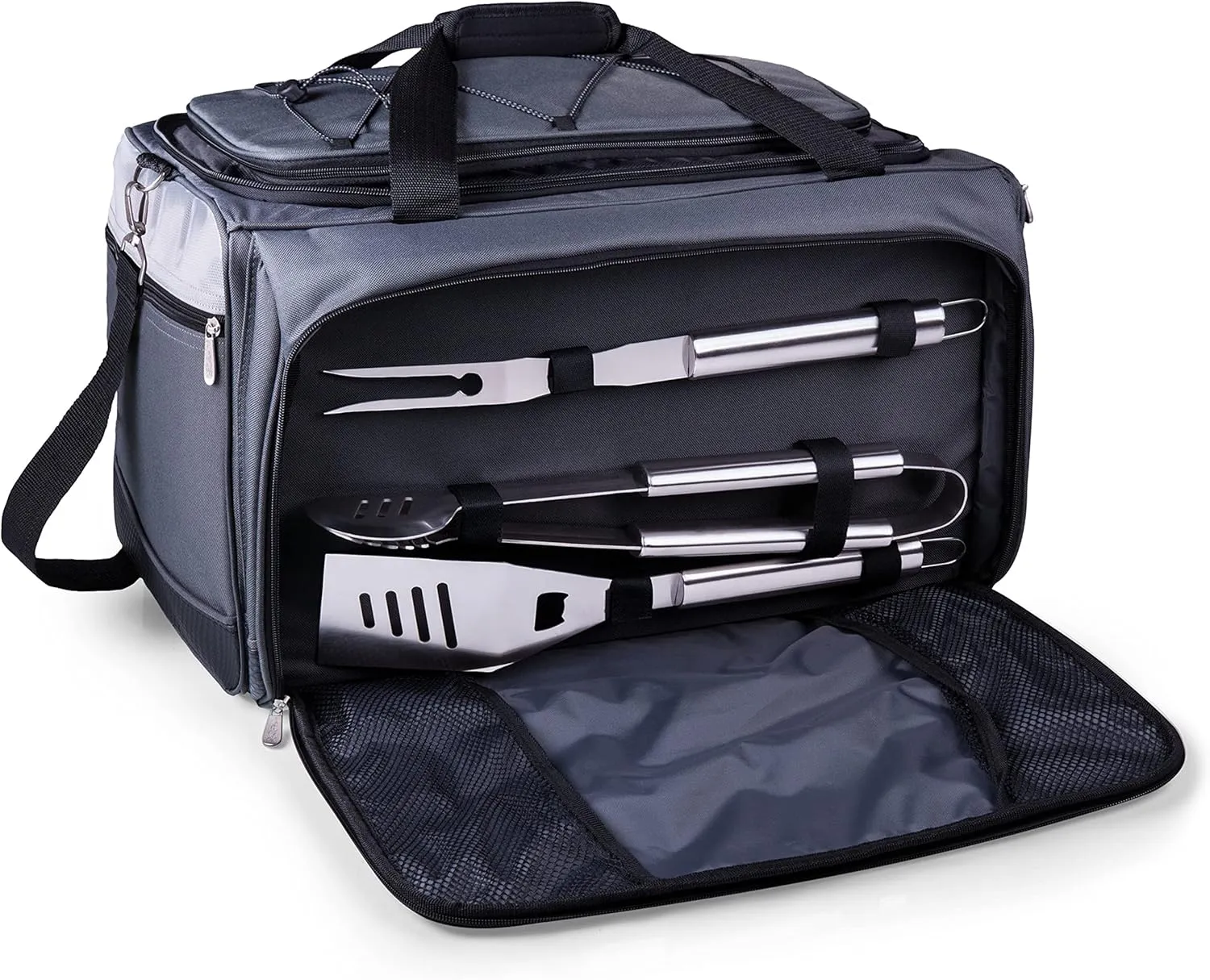PICNIC TIME NCAA Unisex-Adult NCAA Buccaneer Portable Charcoal Grill & Cooler Tote