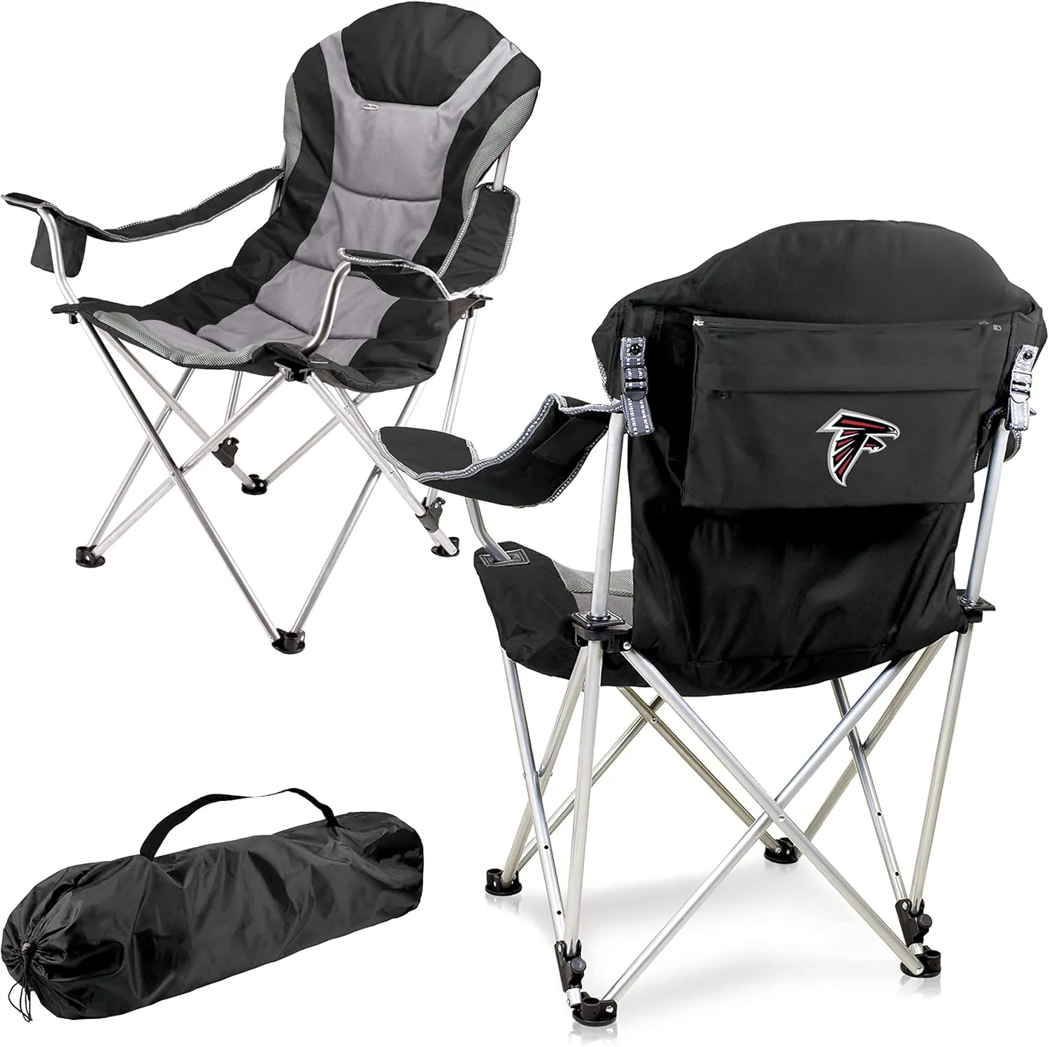 PICNIC TIME NFL Reclining Camp, Beach Adults, Sports Chair with Carry Bag
